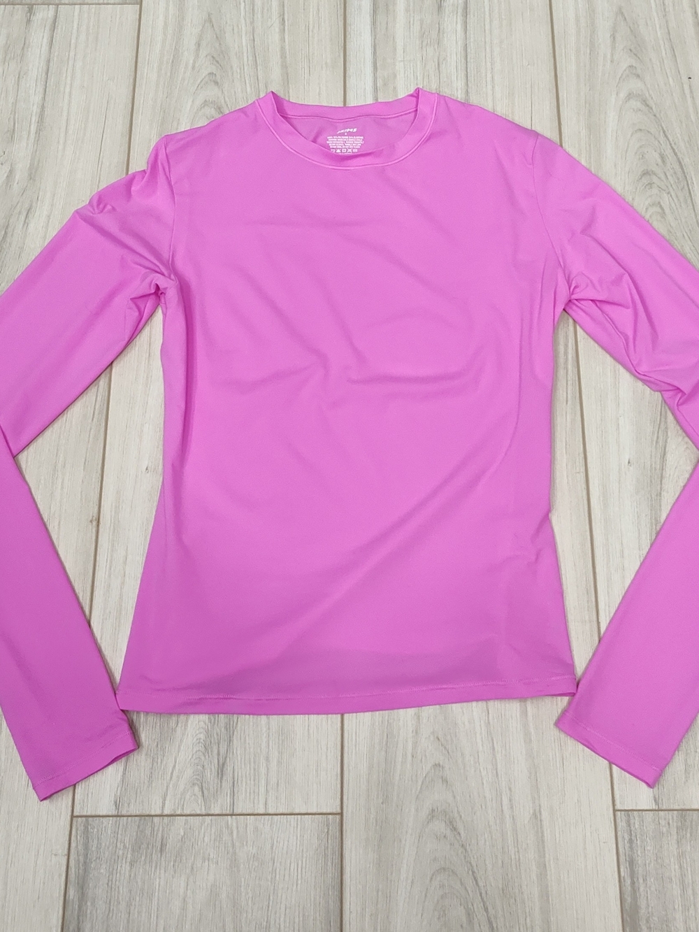 SKIMS Long Sleeve Crew Neck Top - Bright Pink - Picture 3 of 5